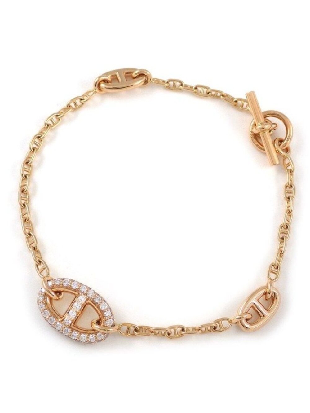 Hermes Bracelet Farandole Chaine D'ancre TPM 3 Links Chain 74 Points Diamond